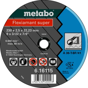 Metabo Flexiamant super 180x2,0x22,23 acero, TF 42 (616102000) · 616102000