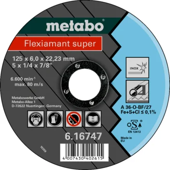 Metabo Flexiamant super 125x6,0x22,23 Inox, SF 27 (616747000) · 616747000