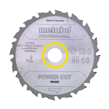 Metabo Hoja de sierra "power cut wood - professional", 152x20, D12 DP 15° (628001000) · 628001000