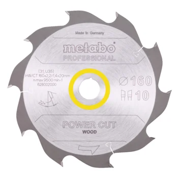 Metabo Hoja de sierra "power cut wood - professional", 160x20, D10 DI 22°81 (628002000) · 628002000