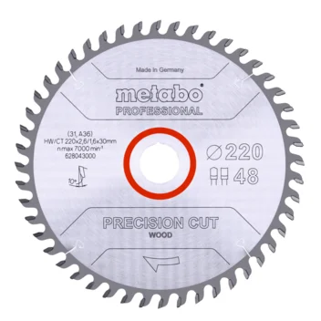 Metabo Hoja de sierra "precision cut wood - professional", 220x30, D48 DD/DH 10° (628043000) · 628043000