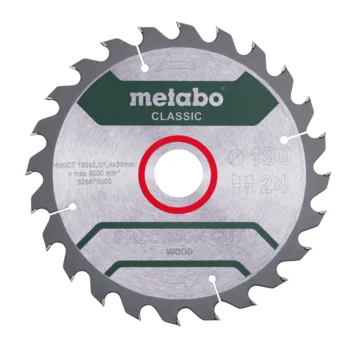 Metabo Hoja de sierra "precision cut wood - classic", 190x30 D24 DI 15° (628675000) · 628675000
