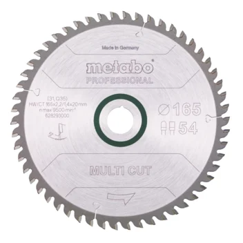 Metabo Hoja de sierra "multi cut - professional", 165x20 Z54 DP/DT 5° (628293000) · 628293000