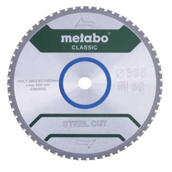 Metabo Hoja de sierra "steel cut - classic", 305x25,4 D60 FZ/FA 4° (628668000) · 628668000