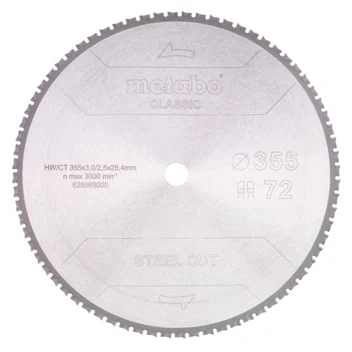 Metabo Hoja de sierra "steel cut - classic", 355x25,4 D72 FZ/FA 4° (628669000) · 628669000