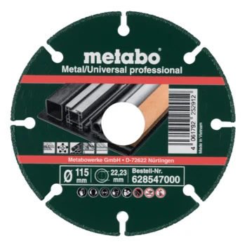 Metabo Disco de cortar de diamante 115x1,3x22,23mm, "MUP", metal/universal "professional" (628547000) · 628547000