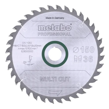 Metabo Hoja de sierra "multi cut - professional", 150x20, D36 DI 10° (628000000) · 628000000