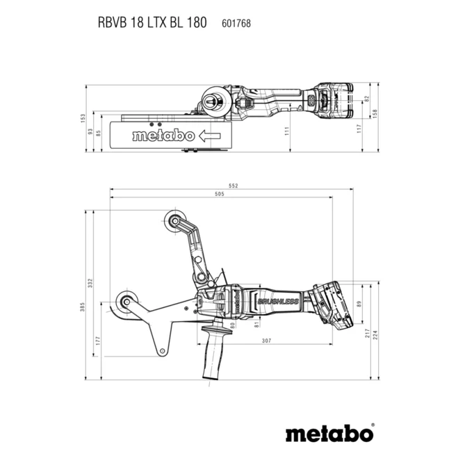 baterijski brusilnik za cevi Metabo