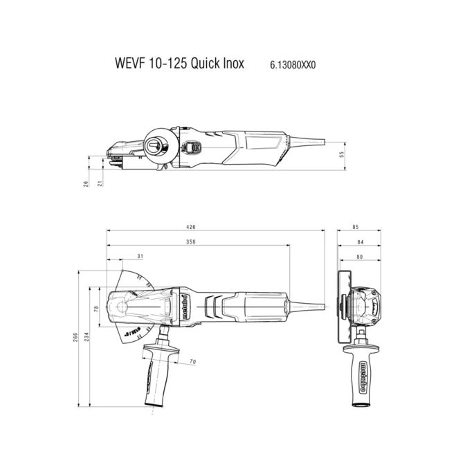 kotni brusilnik WEVF 10-125