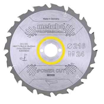 Metabo Hoja de sierra "cordless cut wood - professional", 216x30, D24 DI 5° neg. (628009000) · 628009000