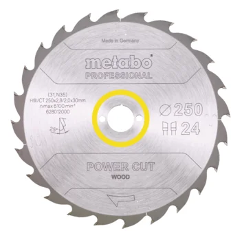 Metabo Hoja de sierra "power cut wood - professional", 250x30, D24 DI 25° (628012000) · 628012000