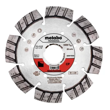 Metabo Disco de cortar de diamante 115x22,23mm, "CP", hormigón "professional" (628570000) · 628570000