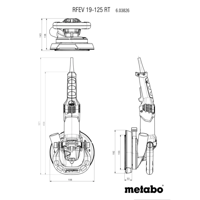 Metabo RFEV 19-125 RT pri delu